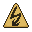 alt=Overcharge door icon, featuring a stylized electricity bolt on a warning triangle