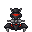 alt=Image of the syndicate saboteur cyborg. While it is the same shape as an engineering cyborg to signify its similar role, it features the signature black and red of the Syndicate.